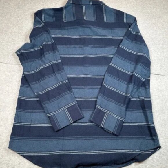 Straight Faded Men's XL Flannel Blue Striped 100% Cotton NWT - Picture 3 of 4